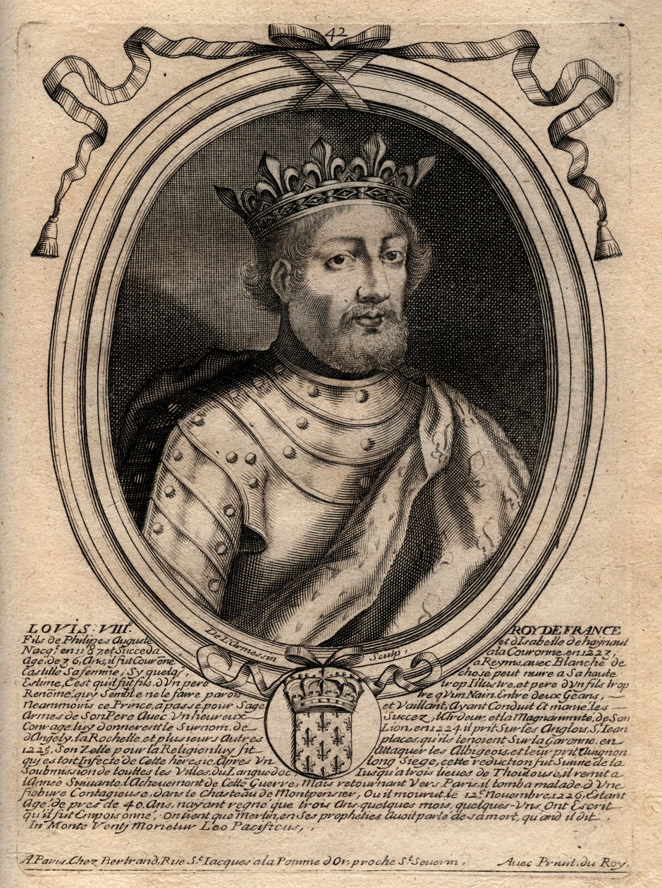 Porträt von Ludwig VIII. (1187-1226), König von Frankreich - Gravur aus 