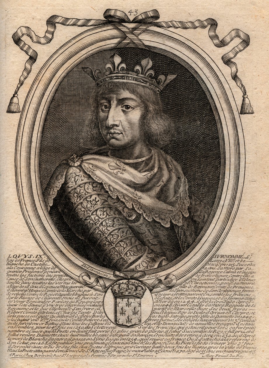 Porträt von Ludwig IX. (1214-1270), König von Frankreich - Gravur aus 