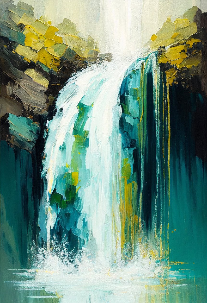 Abstrakte Natur und Landschaft, Wasserfall von F. Abderrahim