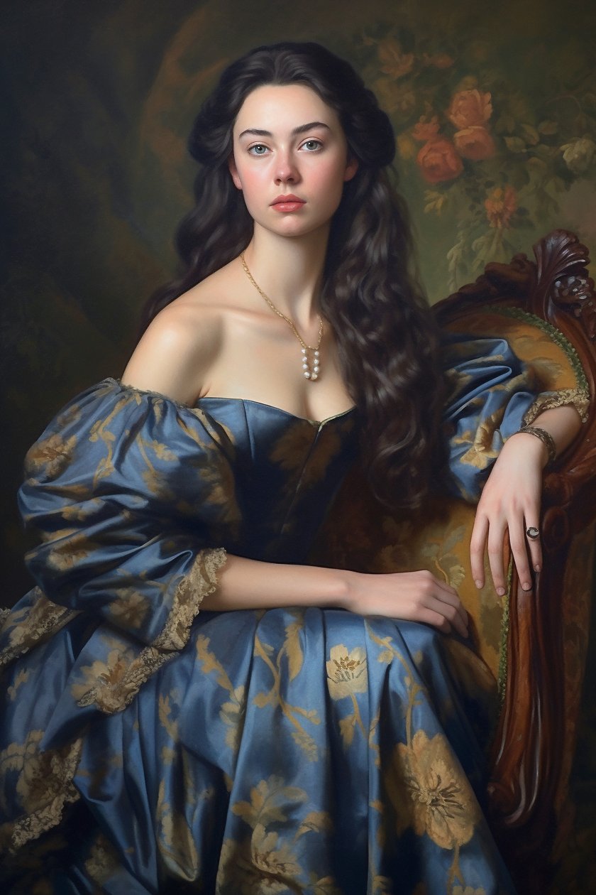 Schöne Dame, Vintage-Porträt von F. Abderrahim
