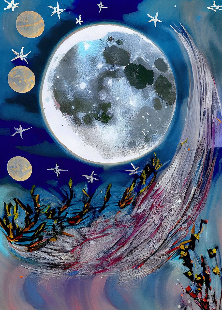 Mond in der Nacht von F. Abderrahim