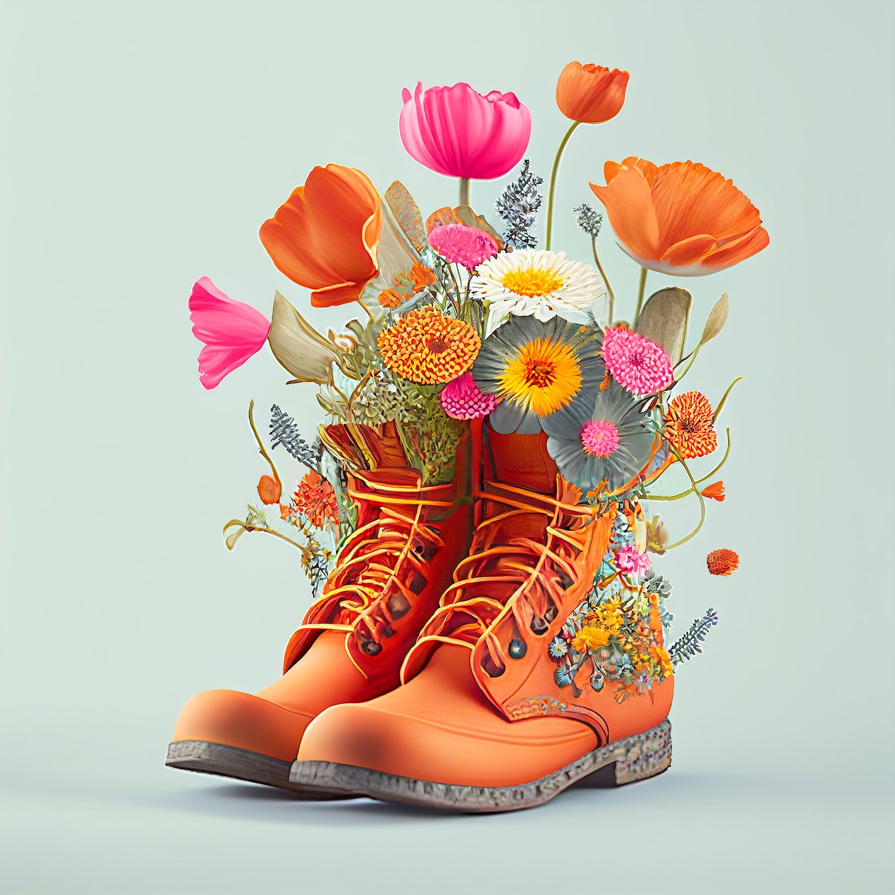 Schuhe & Blumen, Digitale Kunst von F. Abderrahim