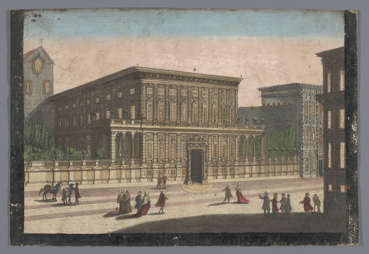Ansicht des Palazzo Doria-Tursi in Genua von familie Remondini (attributed to)