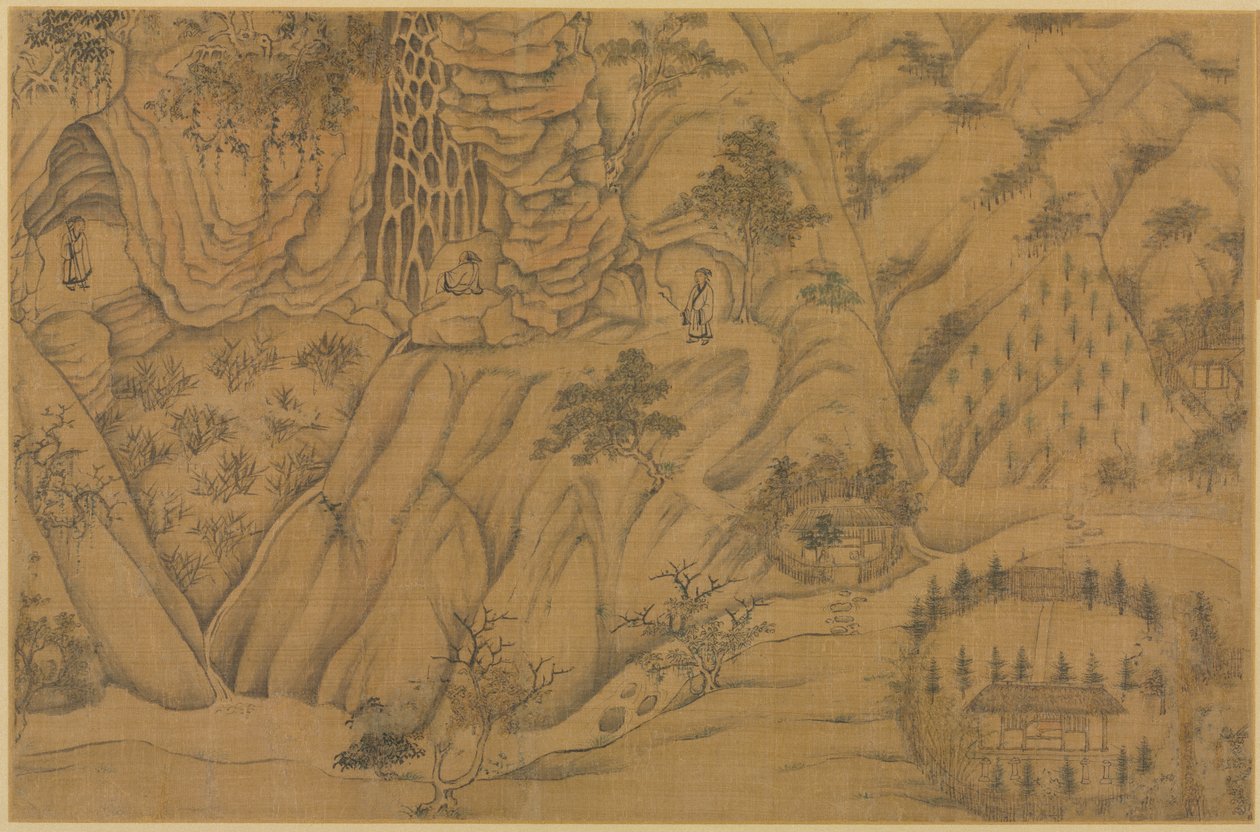 Wohnung in den Longmian ("Schlafender Drache") Bergen von follower of Li Gonglin