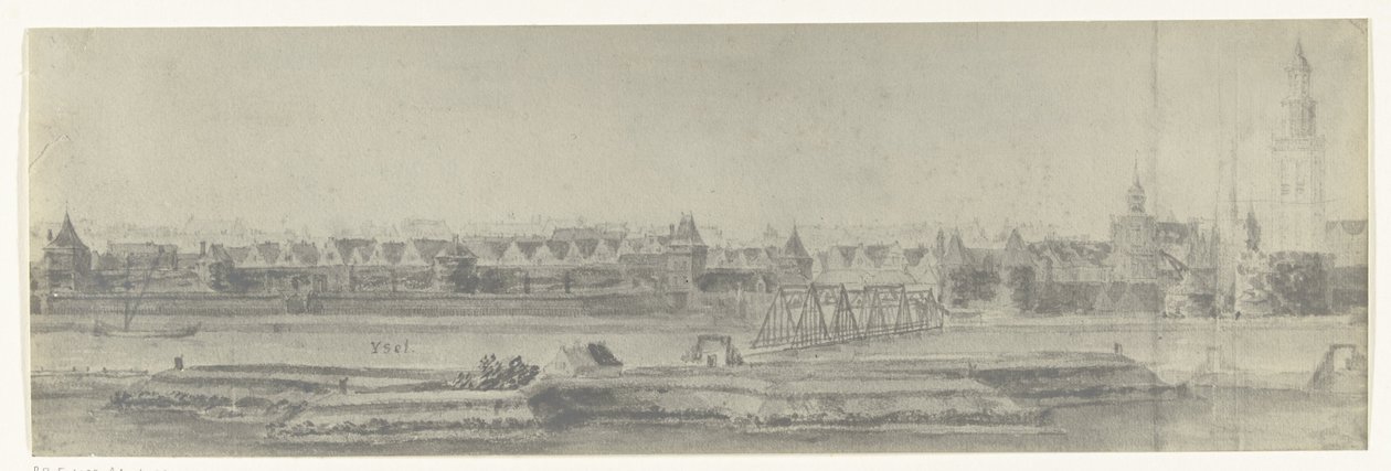 Ansicht von Kampen, 1672 (Serie: Zeichnungen des französischen Einfalls in die Niederlande 1672 von Adam Frans van der Meulen, aufbewahrt in der Manufacture des Gobelins) von frères Moreau