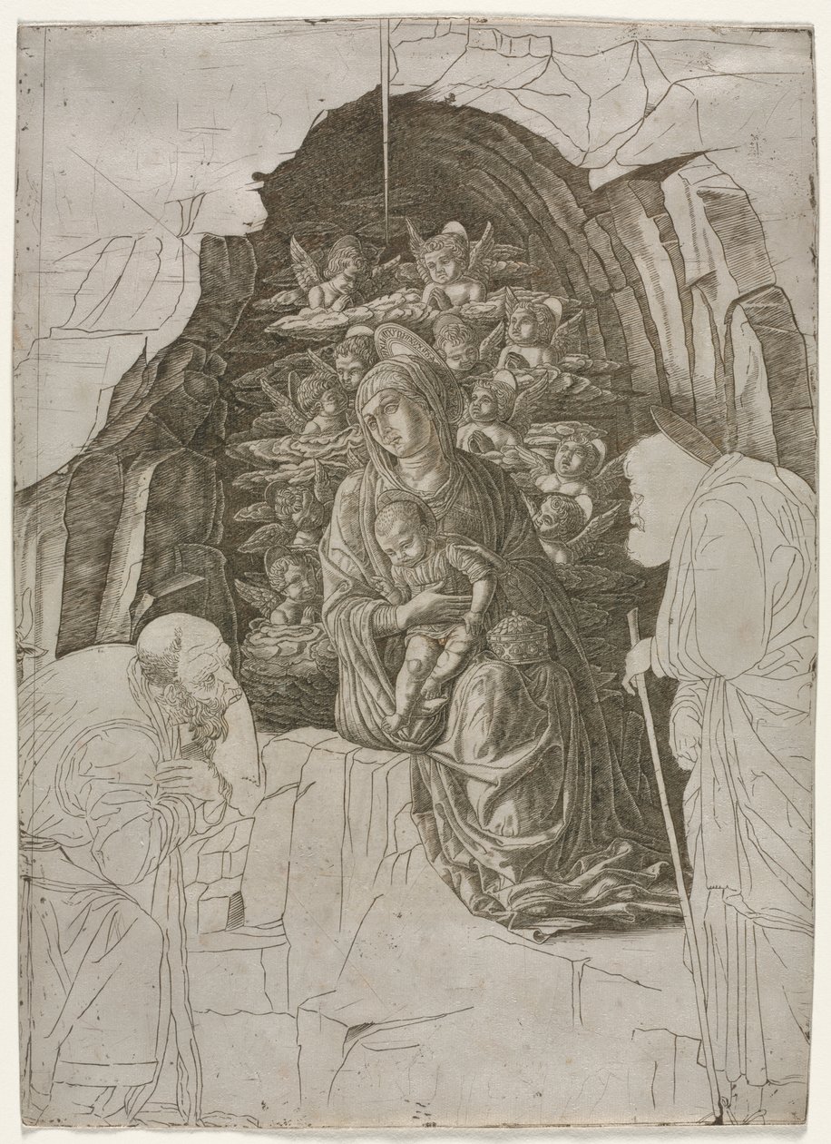 Jungfrau und Kind in der Grotte von probably by the so called Premier Engraver