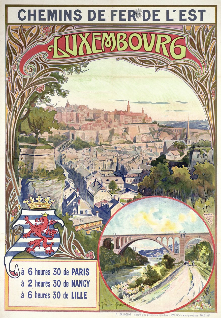 Plakat, das Luxemburg bewirbt, ca. 1900 von pseudonym of Trinquier, Louis Trinquier Trianon
