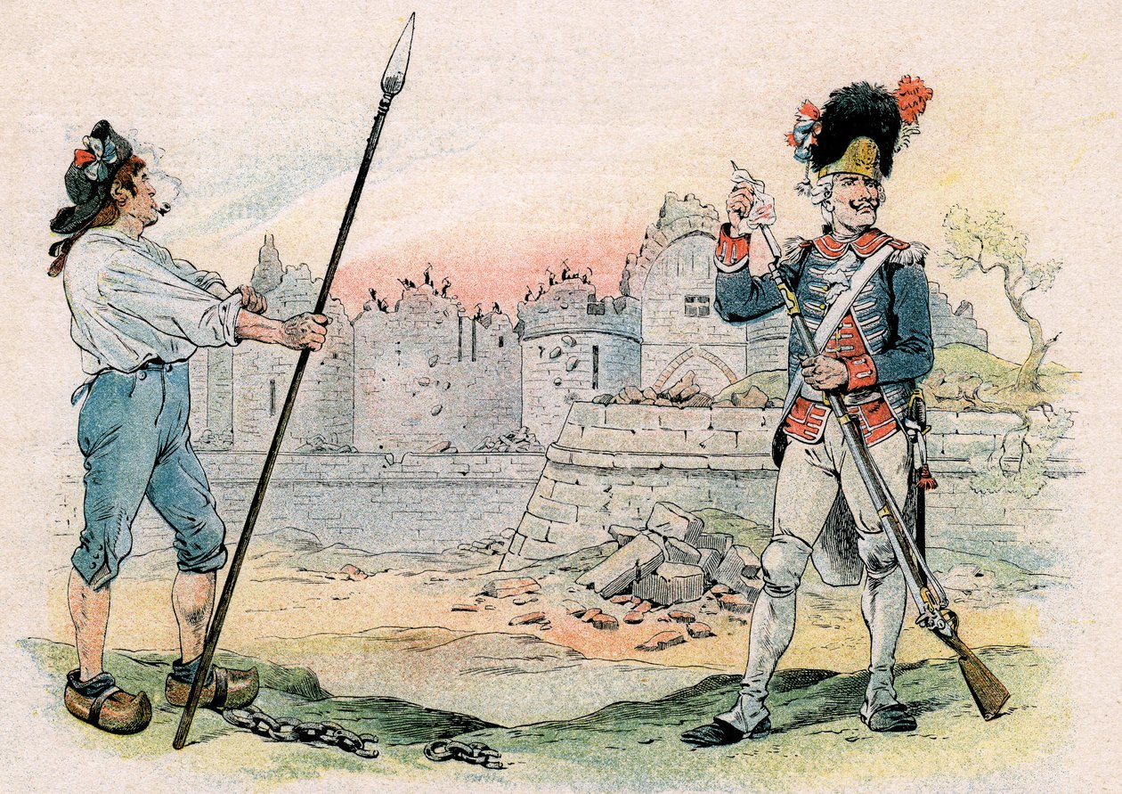 Zerstörung (Abriss, Demontage) der Bastille von pseudonym for Onfray de Breville Jacques Job
