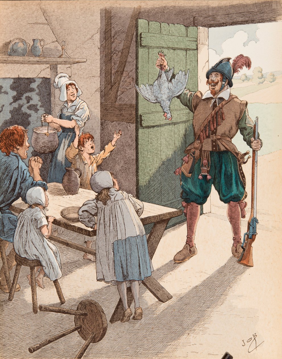 La hen au pot zur Zeit von Henri IV (1553-1610) von pseudonym for Onfray de Breville Jacques Job