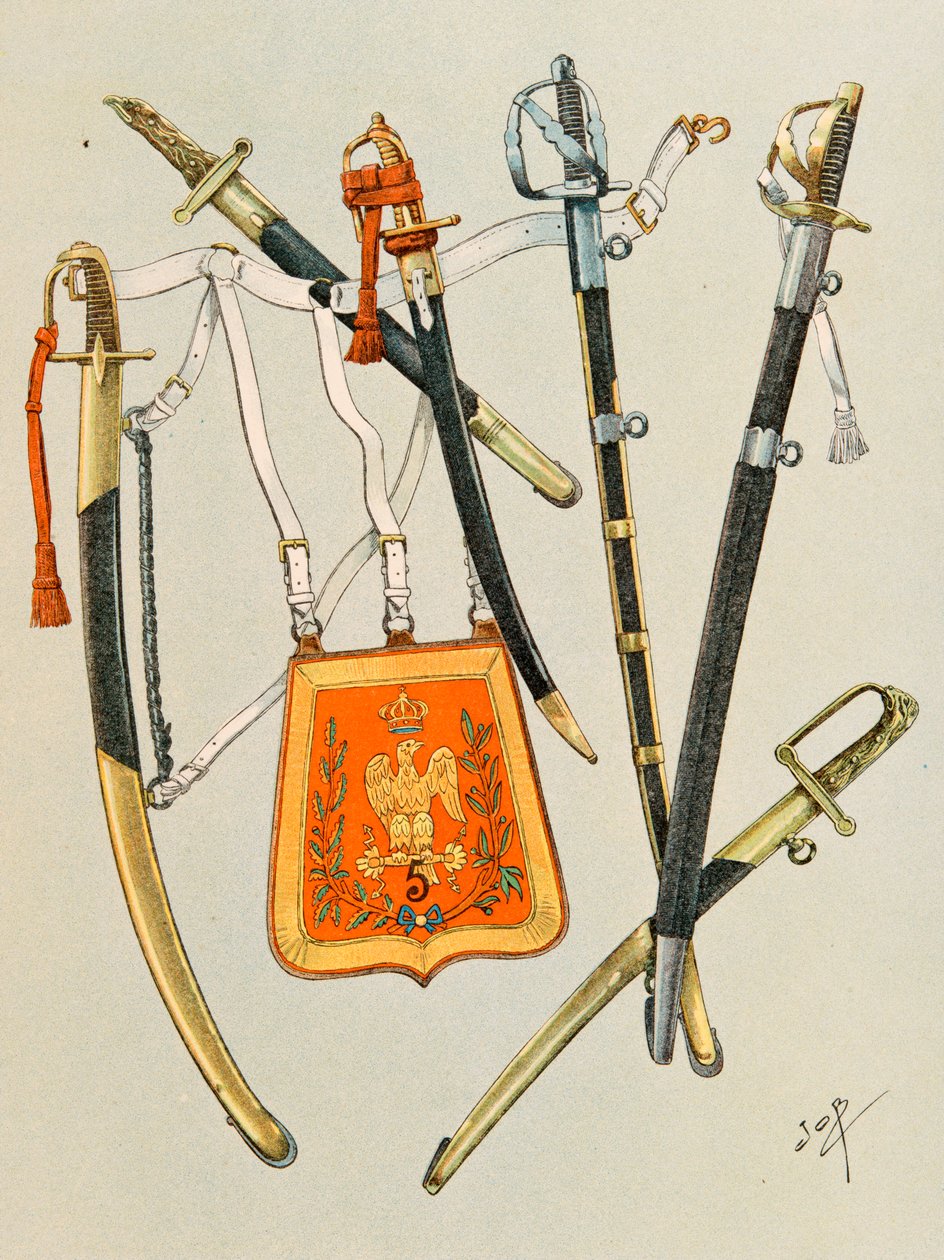 Outfit der französischen Truppen zu allen Zeiten: Waffen der Truppen, Gruppe 1, Private Sammlung von pseudonym for Onfray de Breville Jacques Job