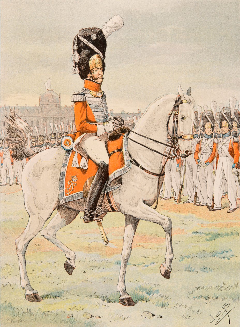 Uniform der französischen Truppen zu allen Zeiten: Offizier der Schweizer Garde von pseudonym for Onfray de Breville Jacques Job