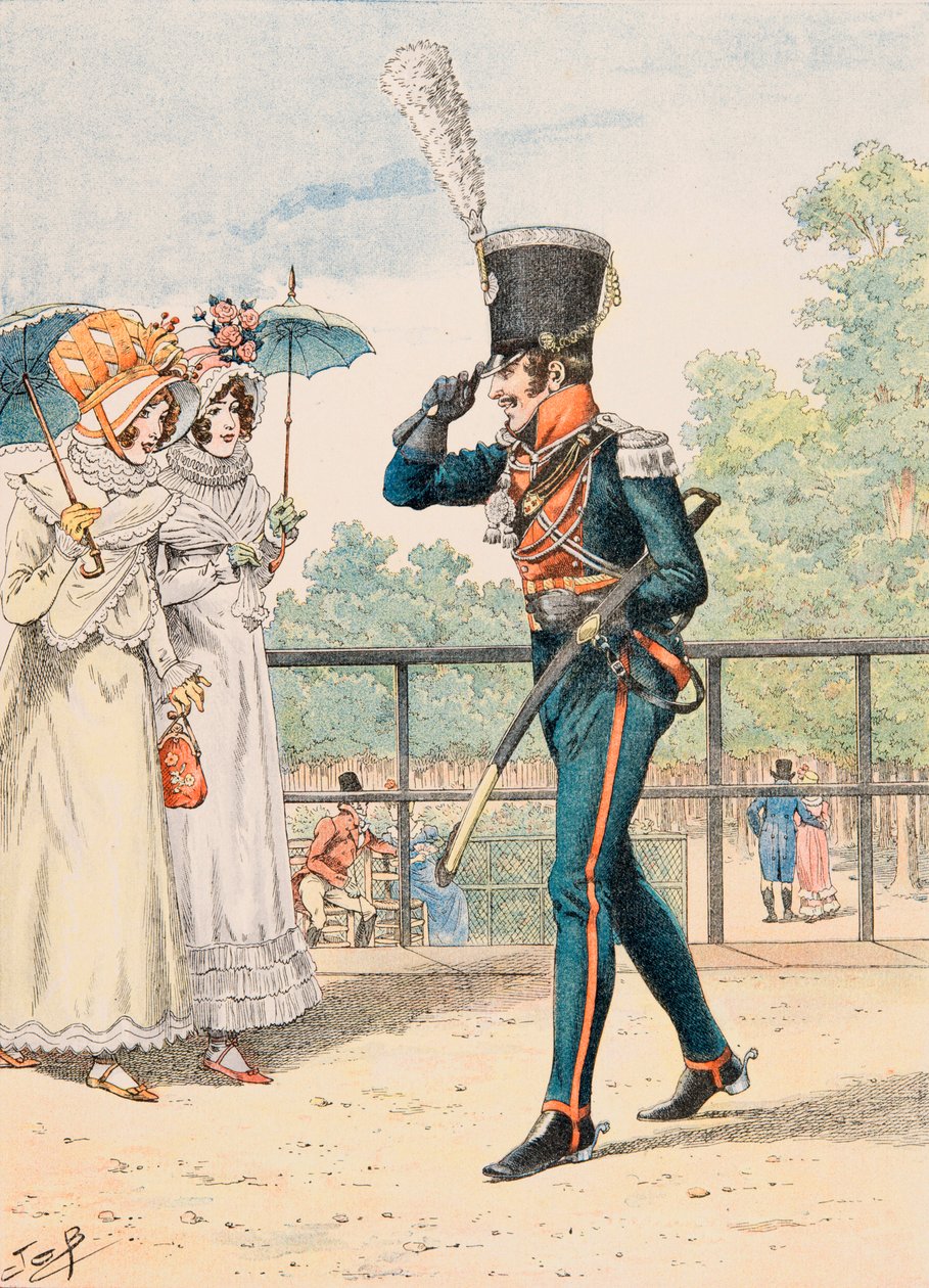 Uniformen der französischen Truppen zu allen Zeiten: Jäger des Herzogs von Berry von pseudonym for Onfray de Breville Jacques Job
