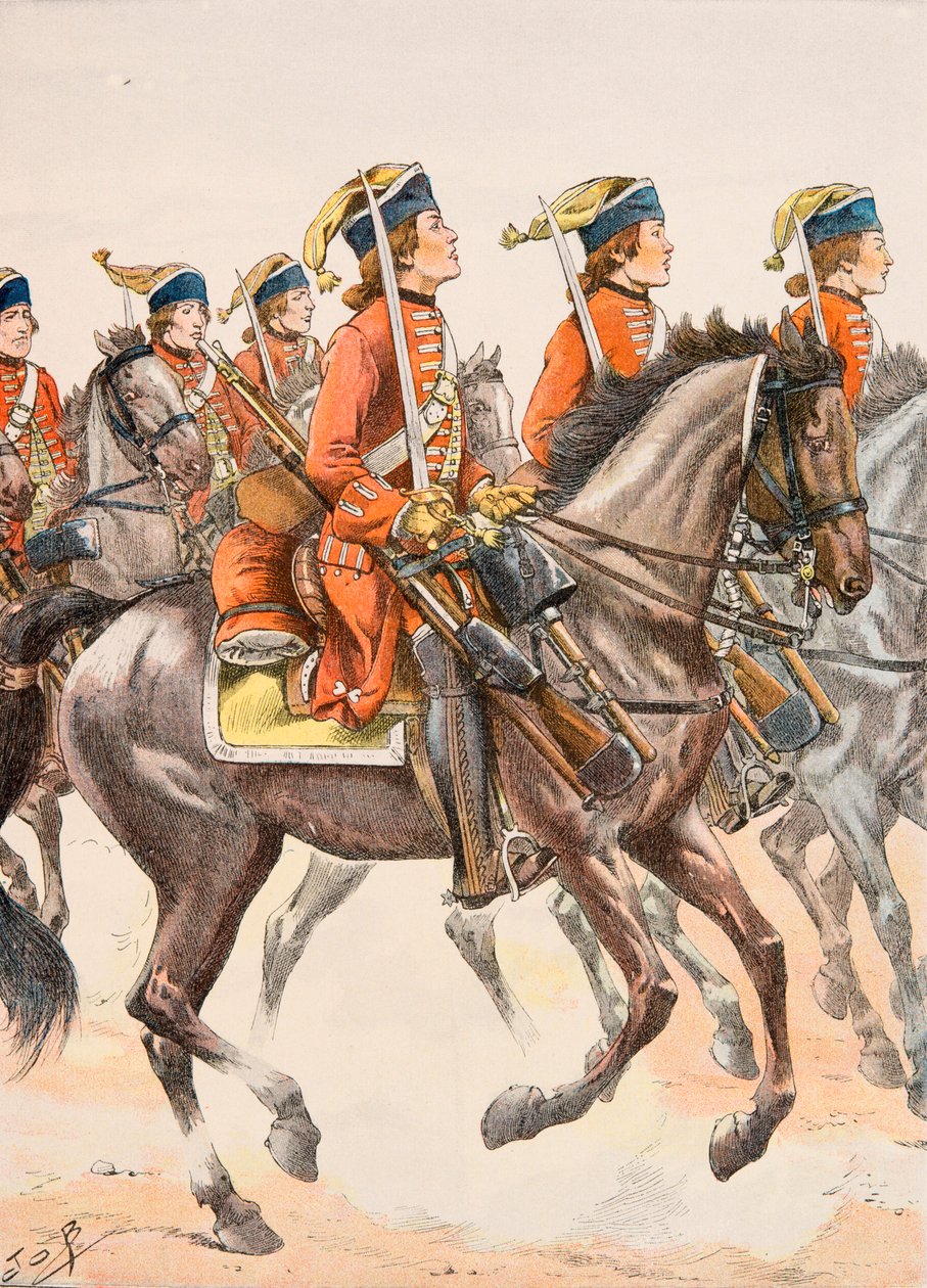 Kleidung der französischen Truppen zu allen Zeiten: Beauffremont-Dragoner 1759, Privatsammlung von pseudonym for Onfray de Breville Jacques Job