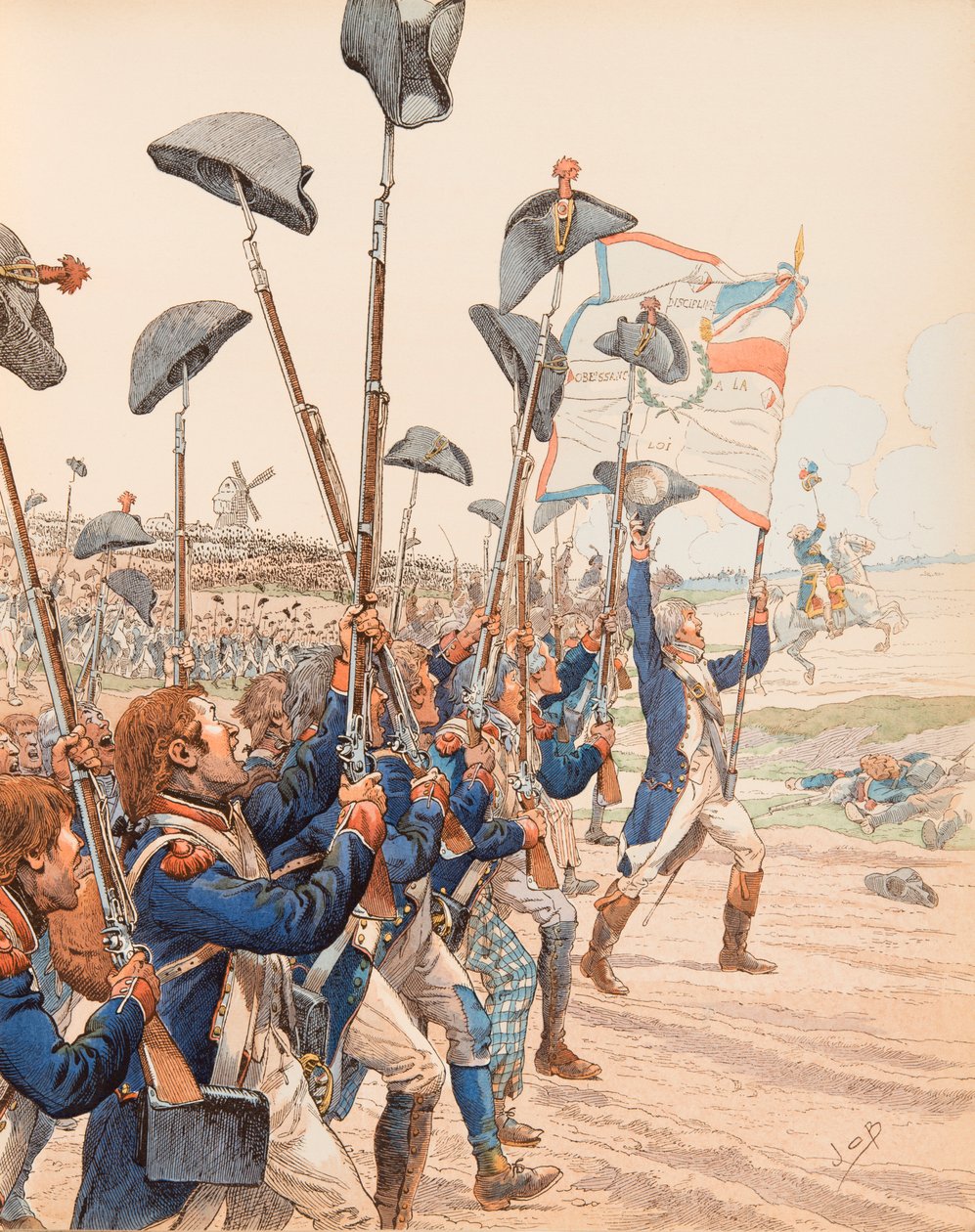 Die Schlacht von Valmy im Jahr 1792 während der Französischen Revolutionskriege von pseudonym for Onfray de Breville Jacques Job