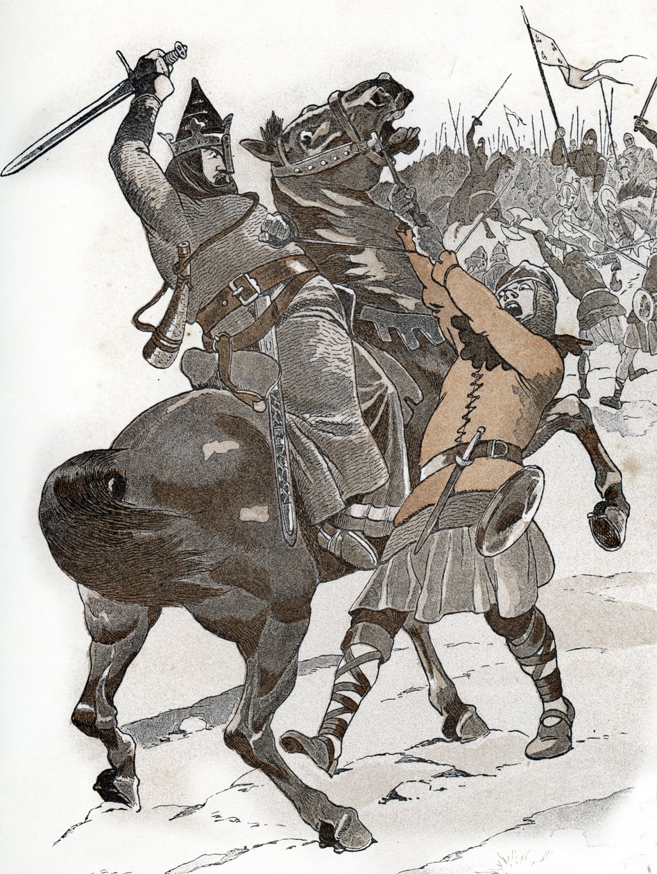 Ludwig VI. der Dicke in der Schlacht von Bremule (1119) „Wir nehmen den König von Frankreich weder im Krieg noch im Schach!“ von pseudonym for Onfray de Breville Jacques Job