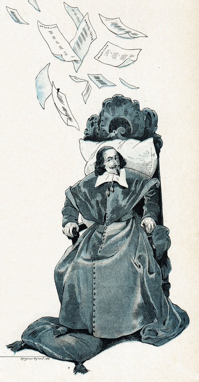 Porträt von Kardinal Jules Mazarin (Giulio Raimondo Mazzarino oder Mazarino) von pseudonym for Onfray de Breville Jacques Job