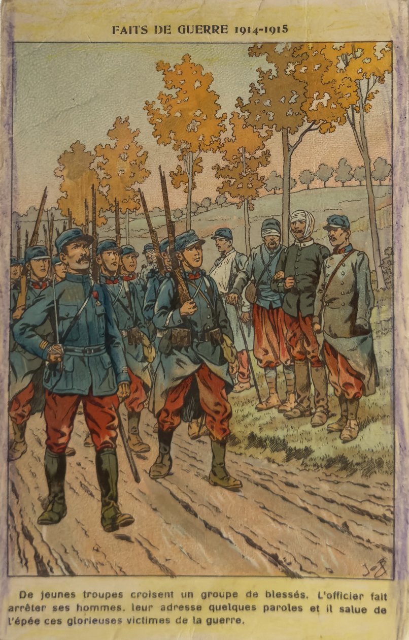 Erster Weltkrieg: Ehrung der Verwundeten (Illustration) von pseudonym for Onfray de Breville Jacques Job