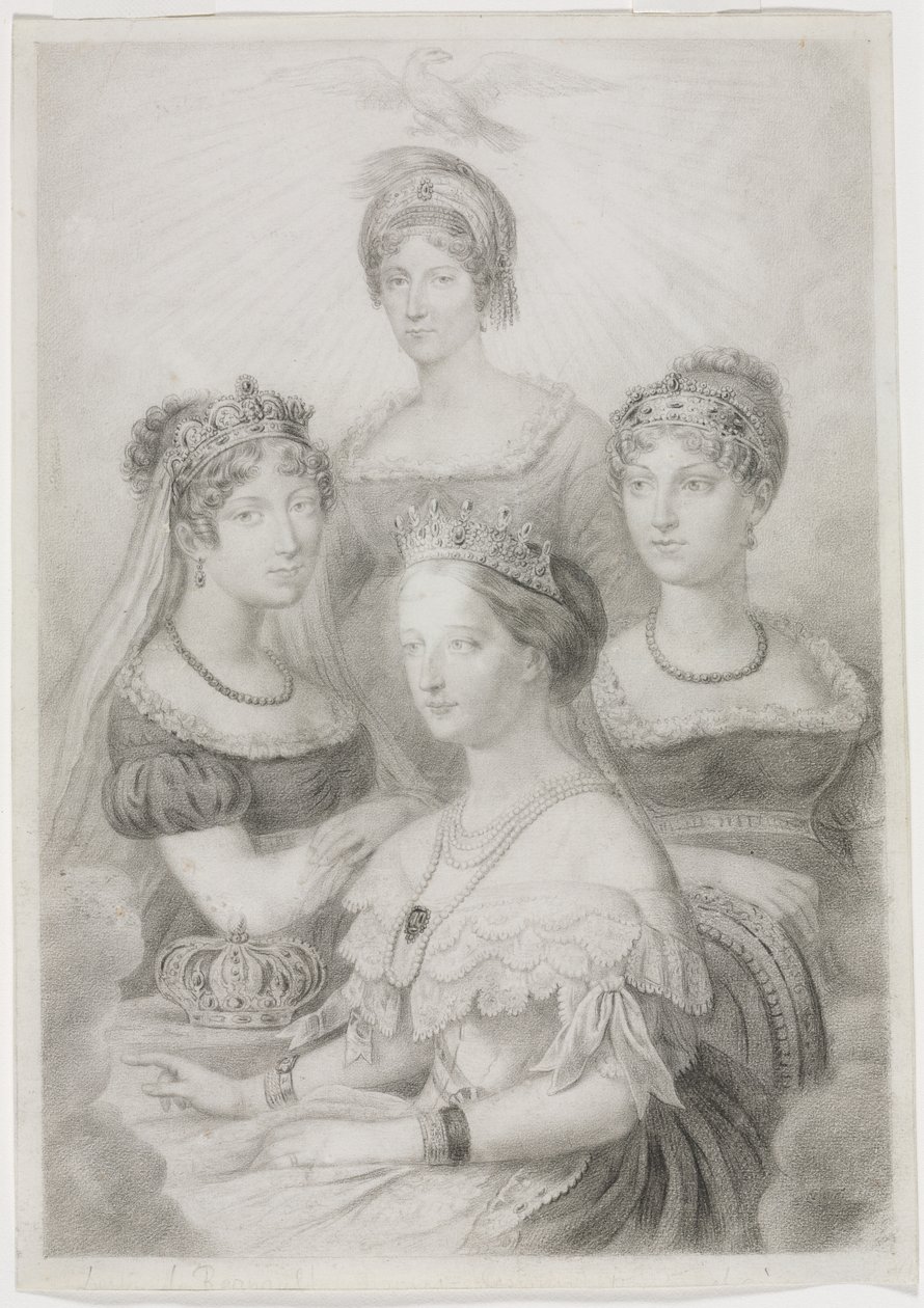 Bonaparte-Frauen von studio of A. W. A. Plâté Studio (Ceylonese)