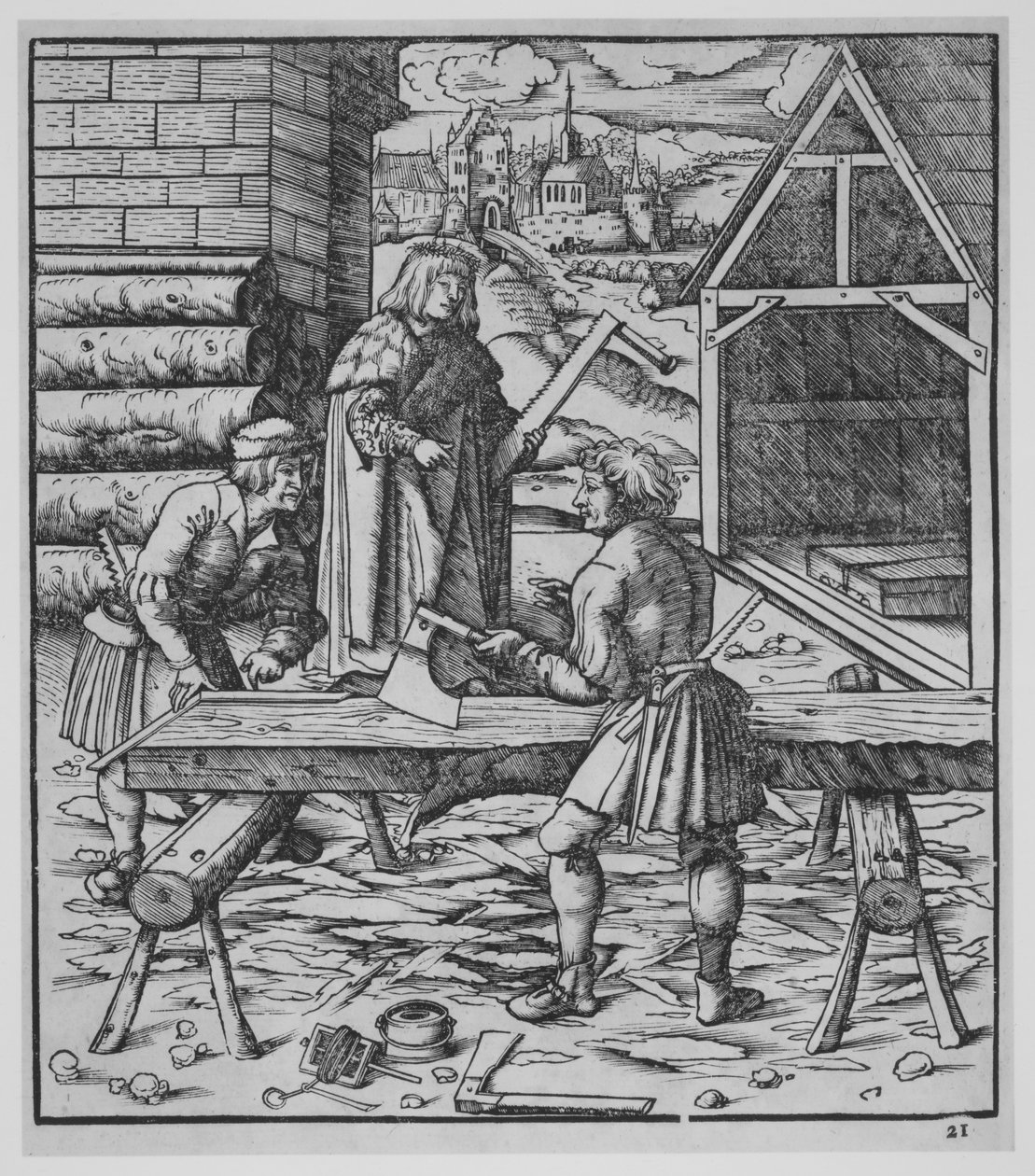 Zimmerleute, ca. 1500 von the Elder Hans Burgkmair