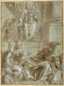 Jungfrau und Kind auf dem Thron mit Heiligen Johannes dem Täufer, ca. 1548 von Veronese