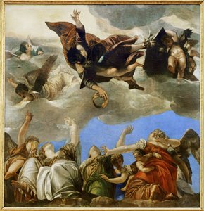 Saint Marc couronnant les vertus theologales