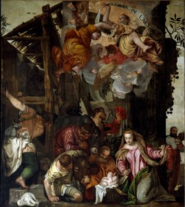 Anbetung der Hirten. Gemälde von Paolo Caliari genannt Paolo Veronese (1528-1588), um 1565. Venedig, Basilika der SS. Giovanni e Paolo (San Zanipolo), Kapelle des Rosenkranzes. von Veronese