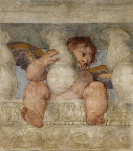 Engel auf einer Balustrade sitzend von Veronese