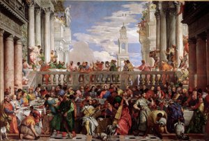Wunder der Verwandlung von Wasser in Wein (Detail) von Veronese