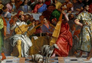 Die Hochzeit zu Kana, Detail: die Musiker. Fresko von Paolo Veronese von Veronese