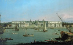 Greenwich Hospital, gesehen vom Nordufer der Themse