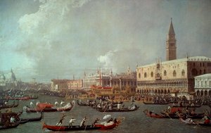Die Rückkehr des Bucentaur zum Pier am Himmelfahrtstag von (1697 1768) Canaletto