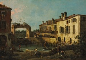 Die Schleuse von Dolo von Canaletto