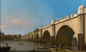 London, Westminster Bridge im Bau, vom Südosten gesehen von Canaletto