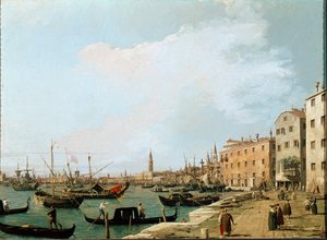 Ansicht auf die Riva degli Schiavoni, Venedig von Canaletto