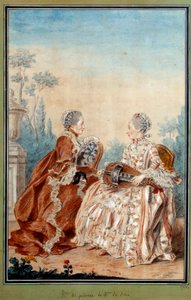 Madame de Julienne und Madame de Serre machen Aquarellmusik von Carmontelle