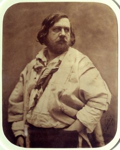 Porträt des französischen Schriftstellers Theophile Gautier (1811-1872) in der weißen Bluse, Fotografie von Felix Tournachon dit Nadar (1820-1910) 1854