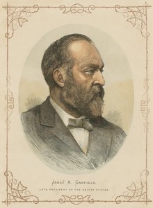 James A. Garfield, 20. Präsident der Vereinigten Staaten (farbige Gravur) von (after) American School
