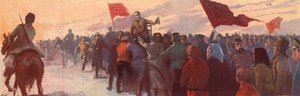 Menschenmenge von Anhängern des russischen Revolutionsführers Alexander Kerensky