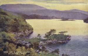 Oberer See und Inseln, Killarney, über Holyhead und Dublin von (after) English photographer