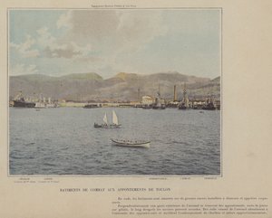 Kampfschiffe an den Landungsbrücken von Toulon von (after) French Photographer