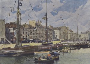 Le Havre, Bassins an einem Festtag von (after) French Photographer