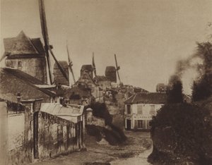 Die Mühlen in Montmartre im Jahr 1845 (s/w Foto) von (after) French Photographer