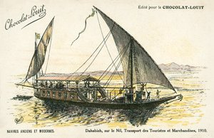 Dahabieh, auf dem Nil, Transport von Touristen und Waren von (after) French School