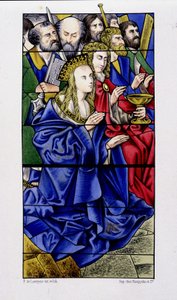 Die Jungfrau umgeben von den Aposteln - Reproduktion eines Glasfensters der St. Vincent de Rouen Kirche