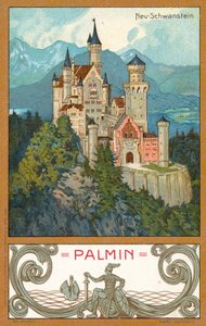 Schloss Neuschwanstein, Bayern (Chromolithographie)