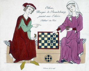 Othon, Markgraf von Brandenburg, spielt Schach - Deutschland 13. Jahrhundert von (after) German School