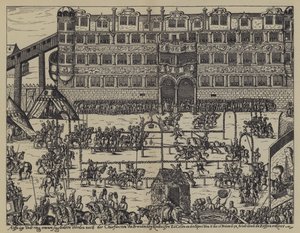 Turnier zur Feier der Taufe von Sigismund, Sohn von Johann Georg, Kurfürst von Brandenburg, auf Schloss Colln von (after) German School