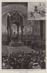 Die erste Aufführung von Don Lorenzo Perosis Oratorium "Die Auferstehung Christi" in der Basilika von San Ambrogio in Mailand von (after) Italian School