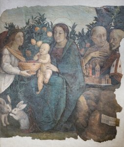 Madonna mit Kind und den Heiligen Franziskus und Quirinus, bekannt als Madonna dei limoni von (c.1489 1534) Correggio