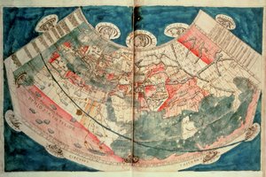 Weltkarte basierend auf einer Beschreibung von Ptolemaeus